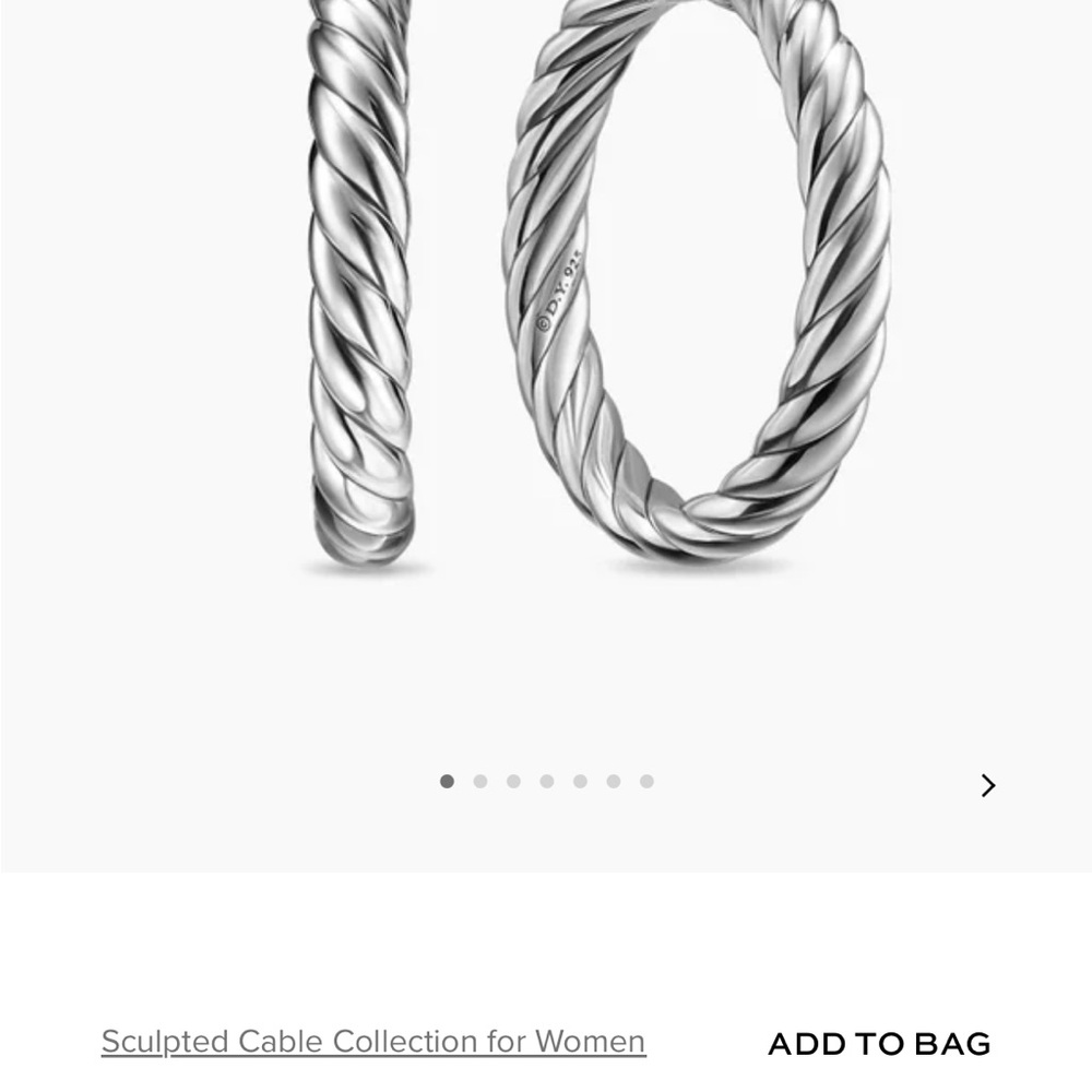 David Yurman Silver Cable Earrings